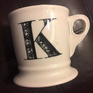 ANTHROPOLOGIE Monogram Mug Letter K